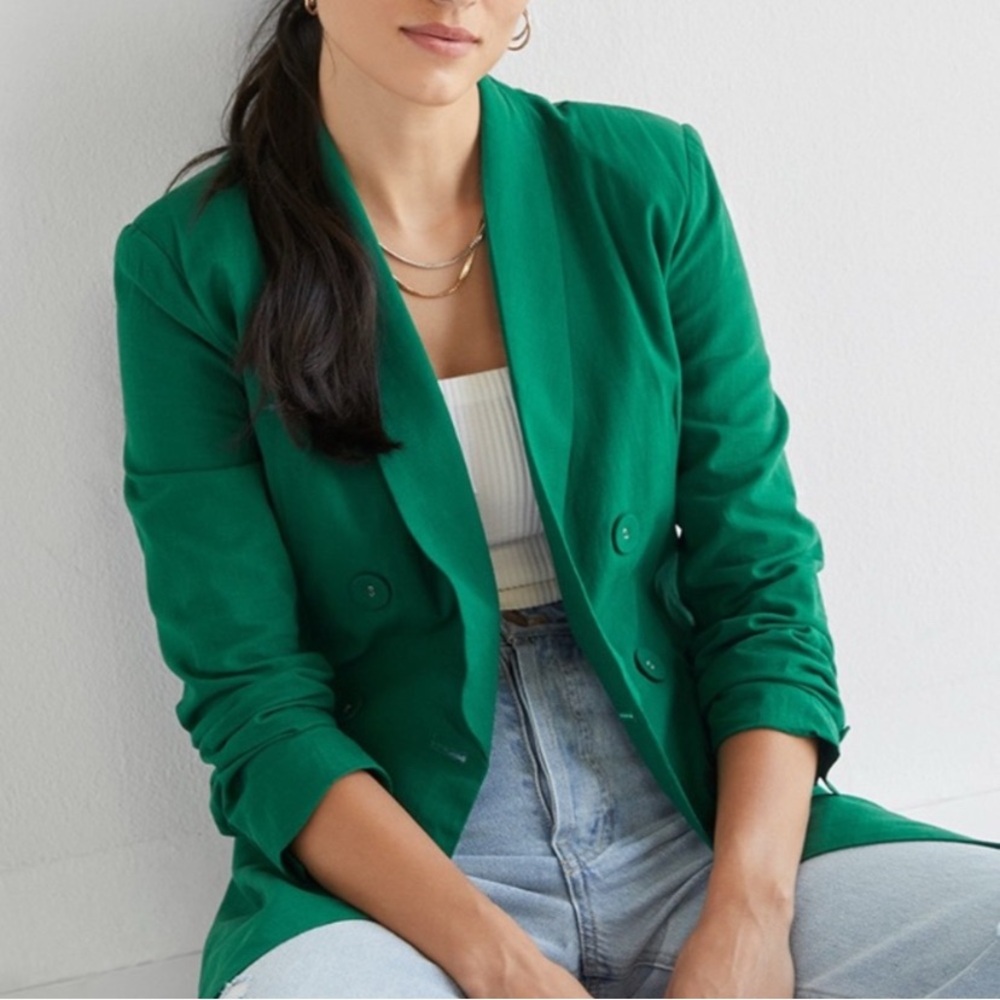 Emerald Green Tailored Blazer Jacket